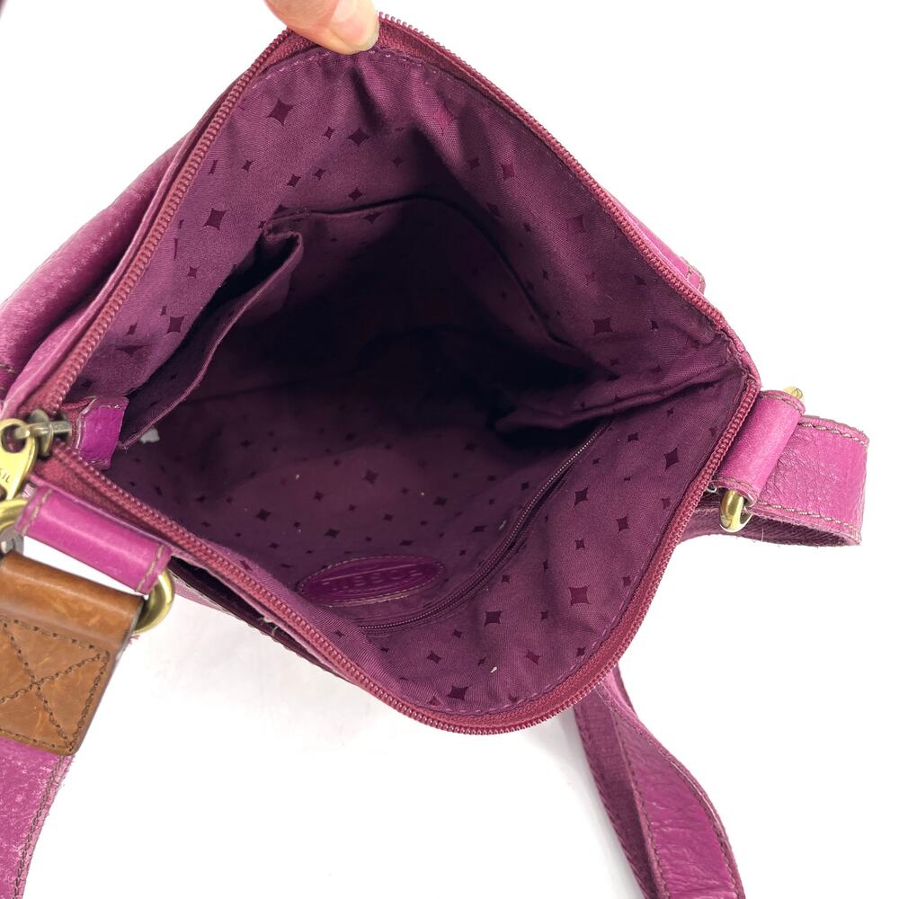 Fossil Vintage Square Pink Satchel Cross‎ Body Shoulder Bag Pockets - Picture 6 of 7
